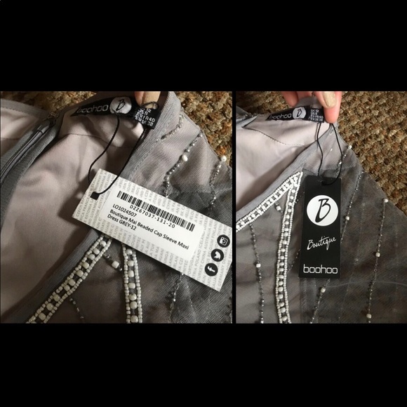 NWT Boohoo “Mai” Beaded Embellished Dress sz US 8 - Picture 7 of 8